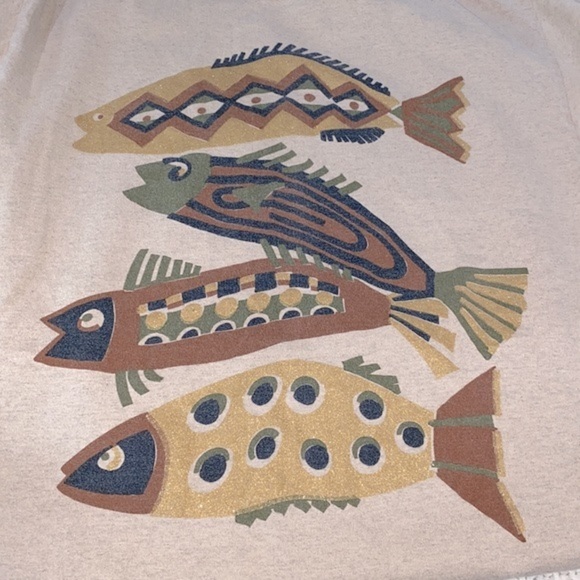 Vintage single stitch fish print T-shirt size medium - Picture 4 of 7